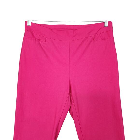Chicos Womens So Slimming Brigitte Button Hem Ankle Pants Size 12R Hot Pink - Picture 3 of 14